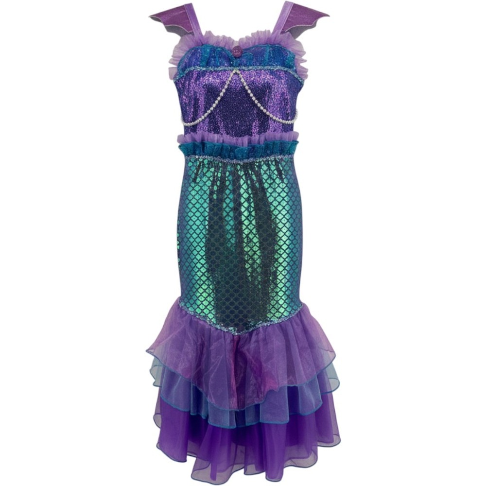 Teetot Mermaid Costume Dress Purple Teal Metallic Size 7-8 Dress Up Pretend Play